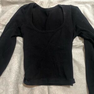 Women's Black Long Sleeve Top